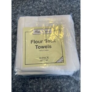 1Pack=10PCS Flour Sack Kitchen Dish Towels White 100% Cotton Large 30'' x 30"